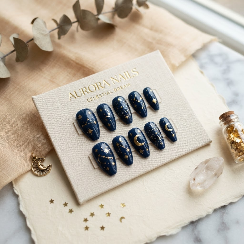 Celestial Gold — Navy + gold star foil