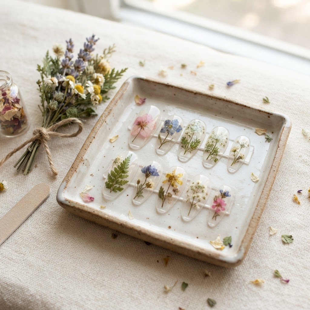 Pressed Wildflower — Real pressed petals in gel